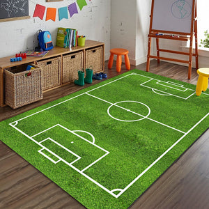 Tapis Rectangulaire Motif Terrain de Sport Enfant – Chambre & Salle de Jeux