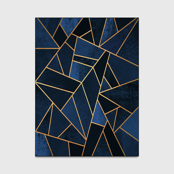 Tapis Marbre Lignes Géométriques Dorées Blanc Salon Moderne