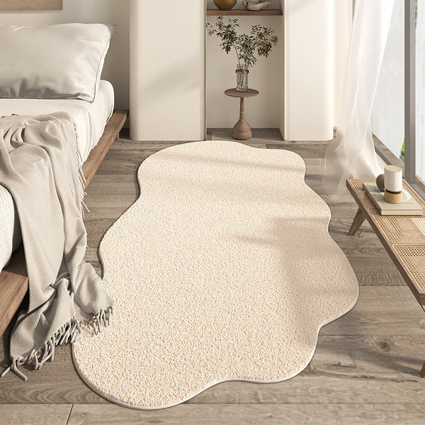 Tapis Forme Irrégulière Nuage Façon Cachemire Beige – Chambre & Salon