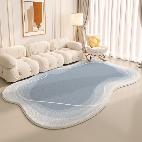 Tapis Irrégulier Grand Format – Forme Nuage Crème & Couleurs Douces | Salon