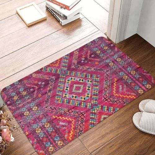 Tapis d'Entrée/Paillasson | Moderne Berbère Bohème - Tapinna® Rose / Rectangulaire / 40x60cm