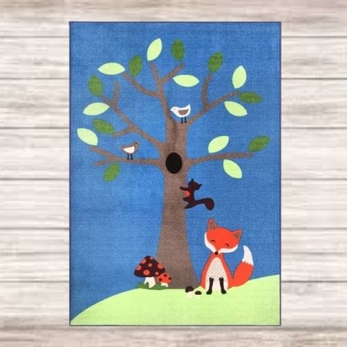 Tapis de Chambre | Moderne Enfant Tissage Motif Foret - Tapinna® Coloré / Rectangulaire / 60x90cm (23.7x35.4 Pouces)