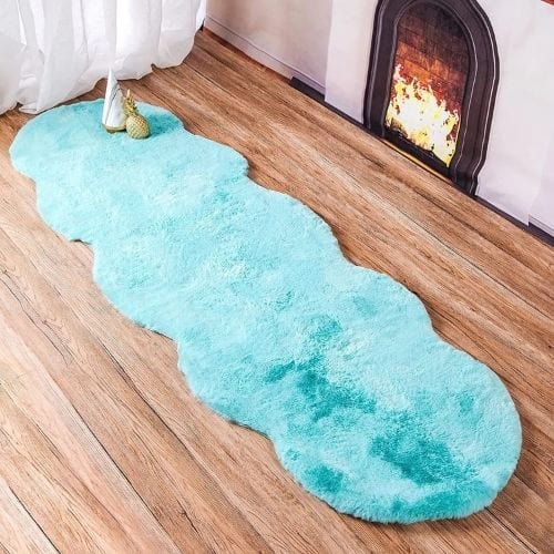 Tapis de Chambre | Shaggy Uni Moderne Luxe Poil Long - Tapinna® Turquoise / Irrégulier / 40x60cm