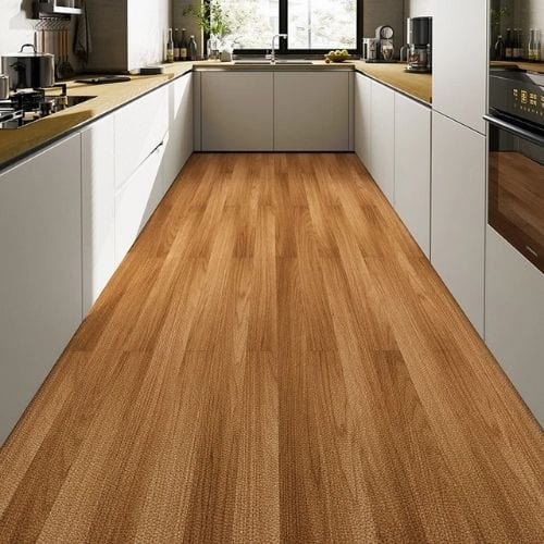 Tapis de Cuisine | Vintage Grain Bois Motif Rayé - Tapinna® Marron / Rectangulaire / 50x80cm