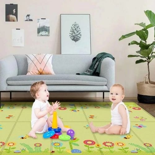 Tapis de Jeu | Pliable Dessin Animé Enfant - Tapinna® Vert / Rectangulaire / 180x100cm