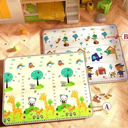 Tapis de Jeu | Pliable Rampant Dessin Animé Enfant - Tapinna® Coloré / Carré / 180x120x0.5cm