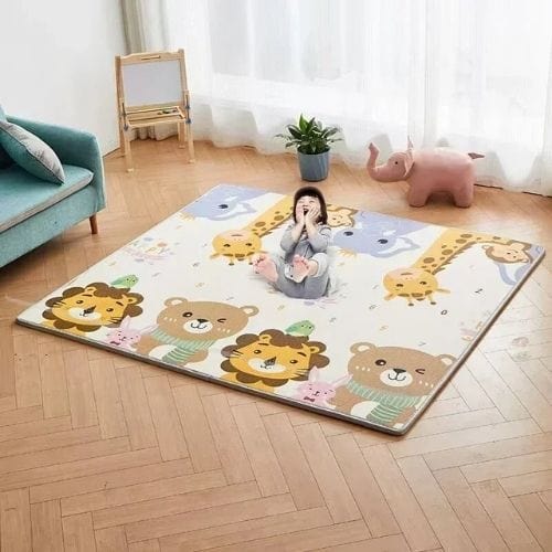 Tapis de Jeu | Pliable Rampant Dessin Animé Enfant - Tapinna® Coloré / Carré / 180x120x0.5cm