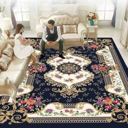 Tapis de Salon | Bohème Vintage Persan Européen - Tapinna® Bleu / Rectangulaire / 40x60cm