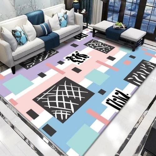 Tapis de Salon | Kilim Minimaliste Scandinave Abstrait - Tapinna® Coloré / Rectangulaire / 80x120cm
