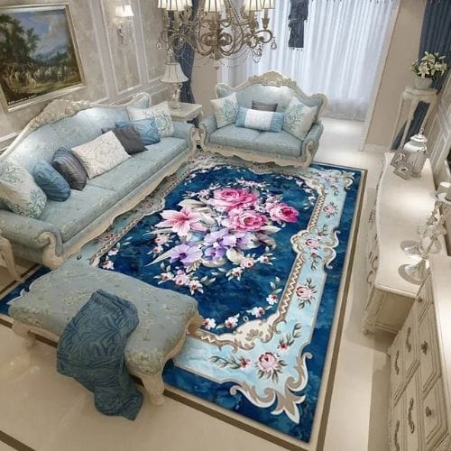 Tapis de Salon | Kilim Oriental Européen - Tapinna® Bleu / Rectangulaire / 50x80cm