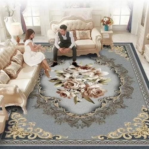 Tapis de Salon | Kilim Oriental Européen - Tapinna® Gris / Rectangulaire / 50x80cm