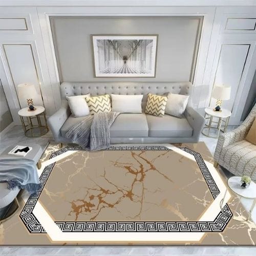 Tapis de Salon | Luxe - Tapinna® Doré Beige Marron / Rectangulaire / 60x90cm (Paillasson)