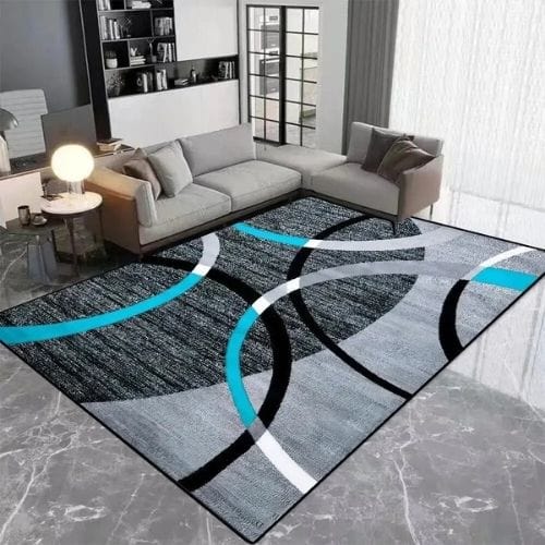 Tapis de Salon | Moderne Luxe Scandinave Poil Ras - Tapinna® Gris Bleu / Rectangulaire / 60x90cm (Paillasson)