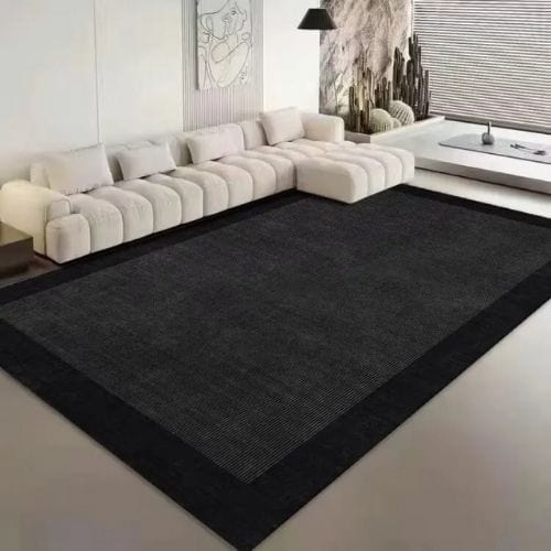Tapis de Salon | Moderne Minimaliste - Tapinna® Noir / Rectangulaire / 50x80cm (Petit Tapis)