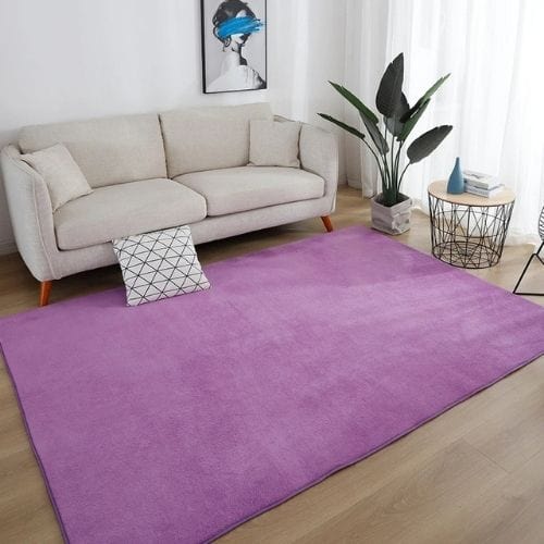 Tapis de Salon | Moderne Uni Poil Ras - Tapinna® Violet / Rectangulaire / 40x60cm (15x23 Pouces)