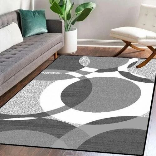 Tapis de Salon | Scandinave Kilim Abstrait - Tapinna® Gris / Rectangulaire / 60x90cm (Paillasson)