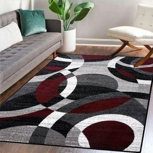 Tapis de Salon | Scandinave Kilim Abstrait - Tapinna® Rouge / Rectangulaire / 60x90cm (Paillasson)