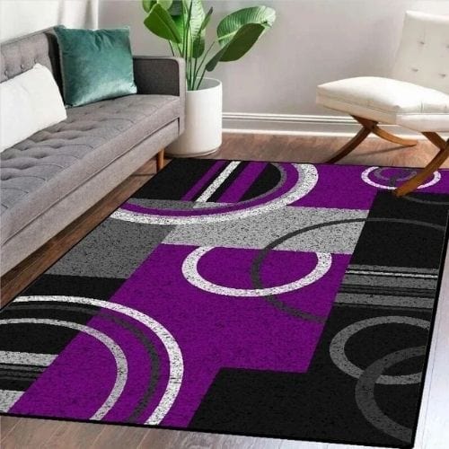 Tapis de Salon | Scandinave Kilim Abstrait - Tapinna® Violet / Rectangulaire / 60x90cm (Paillasson)