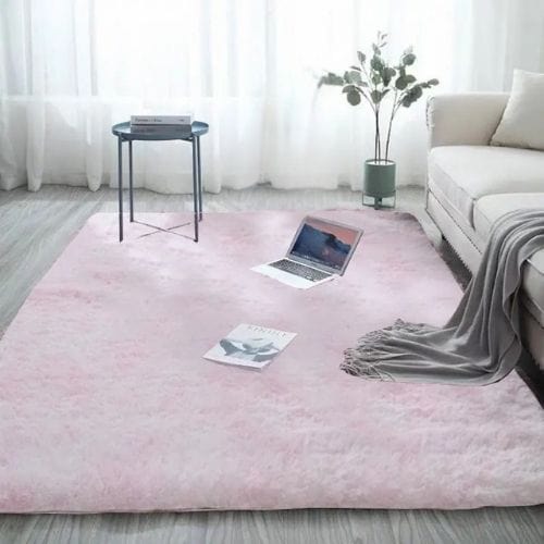 Tapis de Salon | Shaggy Uni Moderne Poil Long - Tapinna® Rose / Rectangulaire / 40x60cm (15.7x23.6 Pouces)