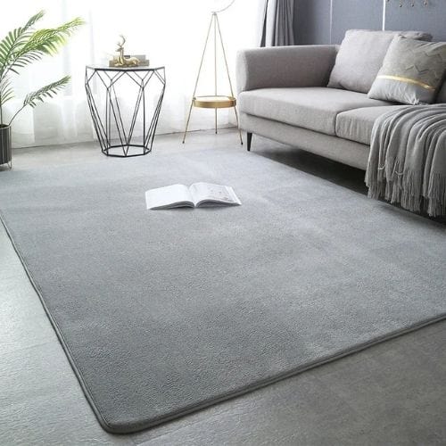 Tapis de Salon | Uni Moderne Tressé Poil Ras - Tapinna® Gris / Rectangulaire / 40x60cm (15x23 Pouces)