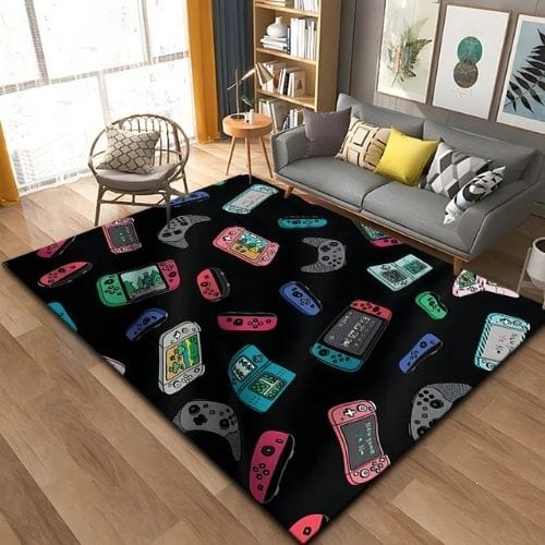 Tapis de Sol | Gamer 3D Moderne Manette Jeu - Tapinna® Coloré / Rectangulaire / 40x60cm (16x24 Pouces)