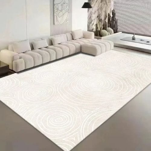 Tapis de Sol | Kilim Moderne Luxe Minimaliste Poil Ras - Tapinna® Blanc / Rectangulaire / 50x80cm (Petit Tapis)