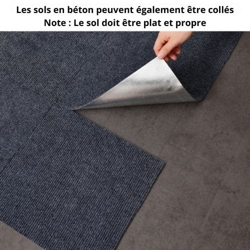 Tapis de Sol | Moderne Auto-Adhésif - Tapinna® Gris / Carré / 30x30cm (1 Pièce)