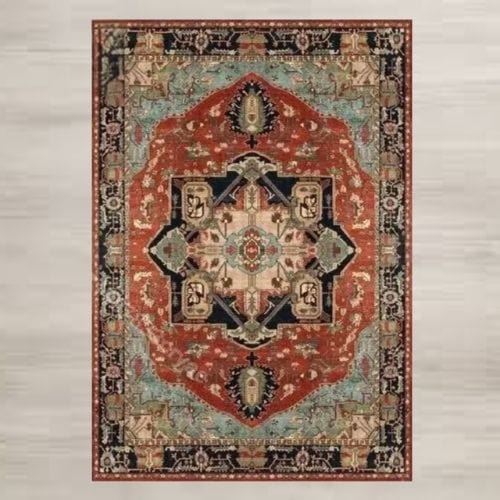 Tapis de Sol | Moderne Luxe Berbère Bohème Exotique - Tapinna® Rouge / Rectangulaire / 30x50cm (12x20 Pouces)