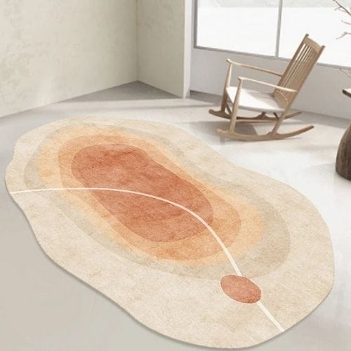 Tapis de Sol | Moderne Scandinave Abstrait Wabi-Sabi - Tapinna® Orange / Irrégulier / 80x120cm
