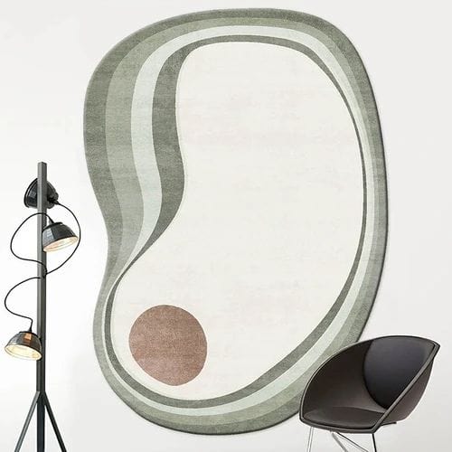 Tapis de Sol | Moderne Scandinave Abstrait Wabi-Sabi - Tapinna® Vert / Irrégulier / 80x120cm