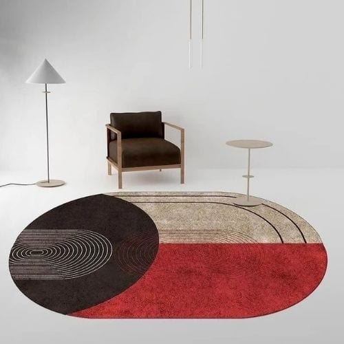 Tapis de Sol | Moderne Uni Abstrait Scandinave - Tapinna® Coloré / Ovale / 80x120cm