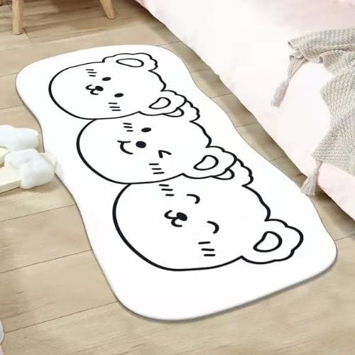Tapis de Sol | Persan Moderne Scandinave Motif Chien - Tapinna® Noir et Blanc / Irrégulier / 40x60cm