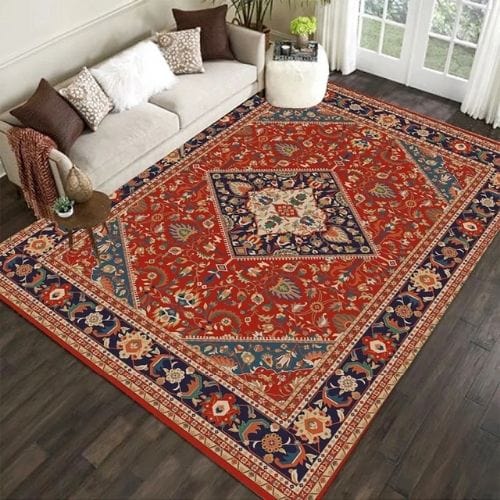 Tapis de Sol | Persan Oriental Motif Ethnique Exotique - Tapinna® Rouge / Rectangulaire / 500x800mm