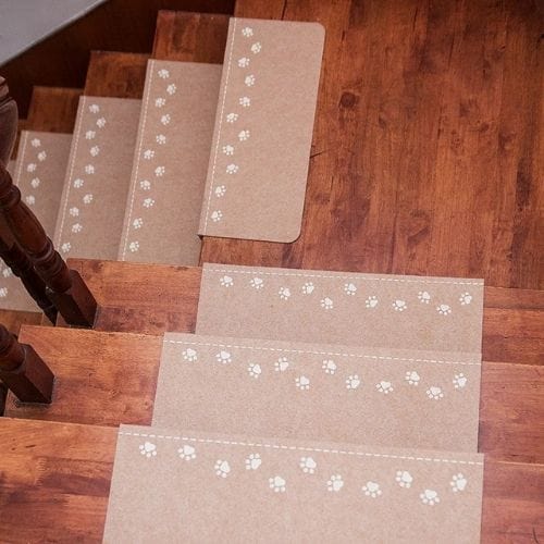 Tapis Escalier | Marche Kilim Auto-Adhésif Lumineux - Tapinna® Beige / 55x22x4.5cm (1 Pièce)