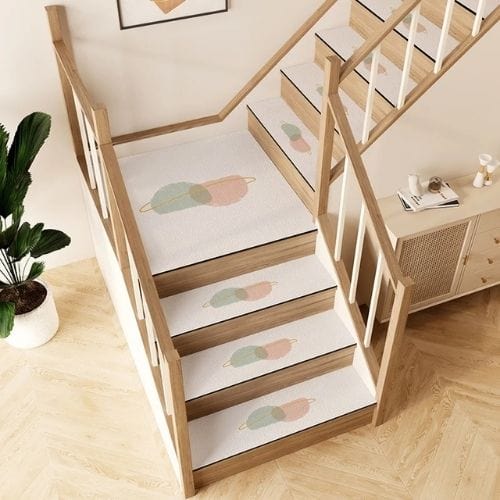 Tapis Escalier | Marche Minimaliste Longue Bande - Tapinna® Coloré / 26x80cm