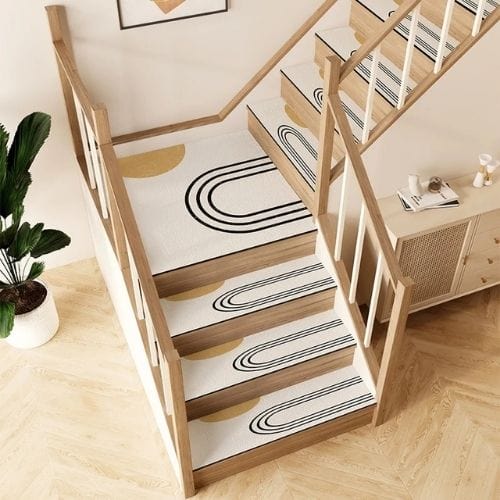 Tapis Escalier | Marche Minimaliste Longue Bande - Tapinna® Coloré / 26x80cm