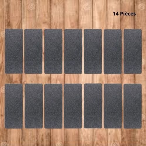 Tapis Escalier | Marche Uni Auto-Adhésif - Tapinna® Gris / 55x20x0.2cm (14 Pièces)