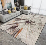 Tapis Rectangulaire Abstrait Contemporain – Gris et Beige 3