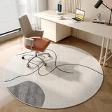 Tapis Rond Velours Cristal Motif Abstrait – Salon & Bureau 17