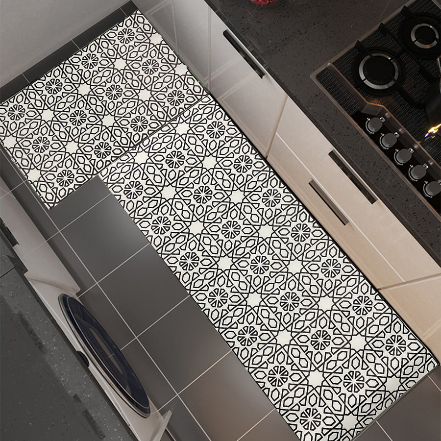 Tapis de Cuisine PVC – Motif Feuilles Vertes | Imperméable & Facile à Nettoyer — Tapinna®