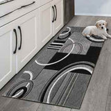 Runner de Cuisine Lavable – Motif Géométrique Nordique Rouge & Noir | Entrée Couloir 1