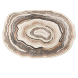 Tapis Irrégulier Cernes Bois Luxe Rétro Forme Organique Salon 6