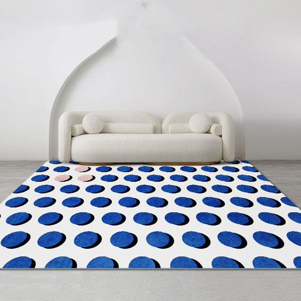 Tapis Rectangulaire Motif Pois Bleu Klein – Salon & Chambre