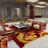 Tapis Hôtel Luxe – Style Chinois Contemporain Bleu & Beige | Salon Hall 6