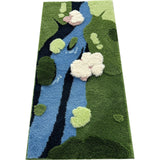 Tapis Irrégulier Végétal Vert – Forme Organique – Salon & Chambre 2
