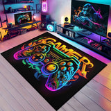 Tapis Gaming Floqué Manette Néon Chambre Ado Gamer Noir 5