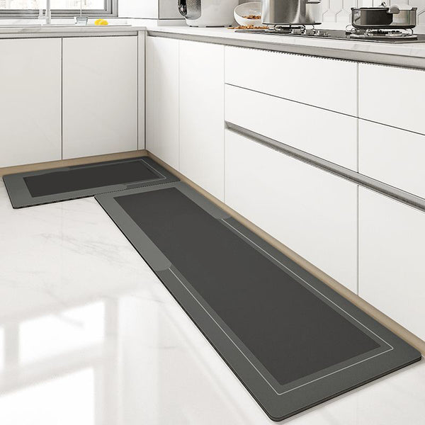 Runner de Cuisine Résistant – Uni Vert & Gris | Cuisine Couloir Salle de Bain