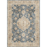 Tapis Persan Médaillon Floral – Rouge, Bleu & Gris – Salon & Bureau 1
