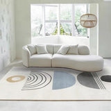 Tapis Rectangulaire Polyester Motif Abstrait Luxe Léger – Salon & Chambre 7