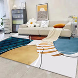 Tapis Rectangulaire Luxe Floral Doré – Salon & Chambre 3